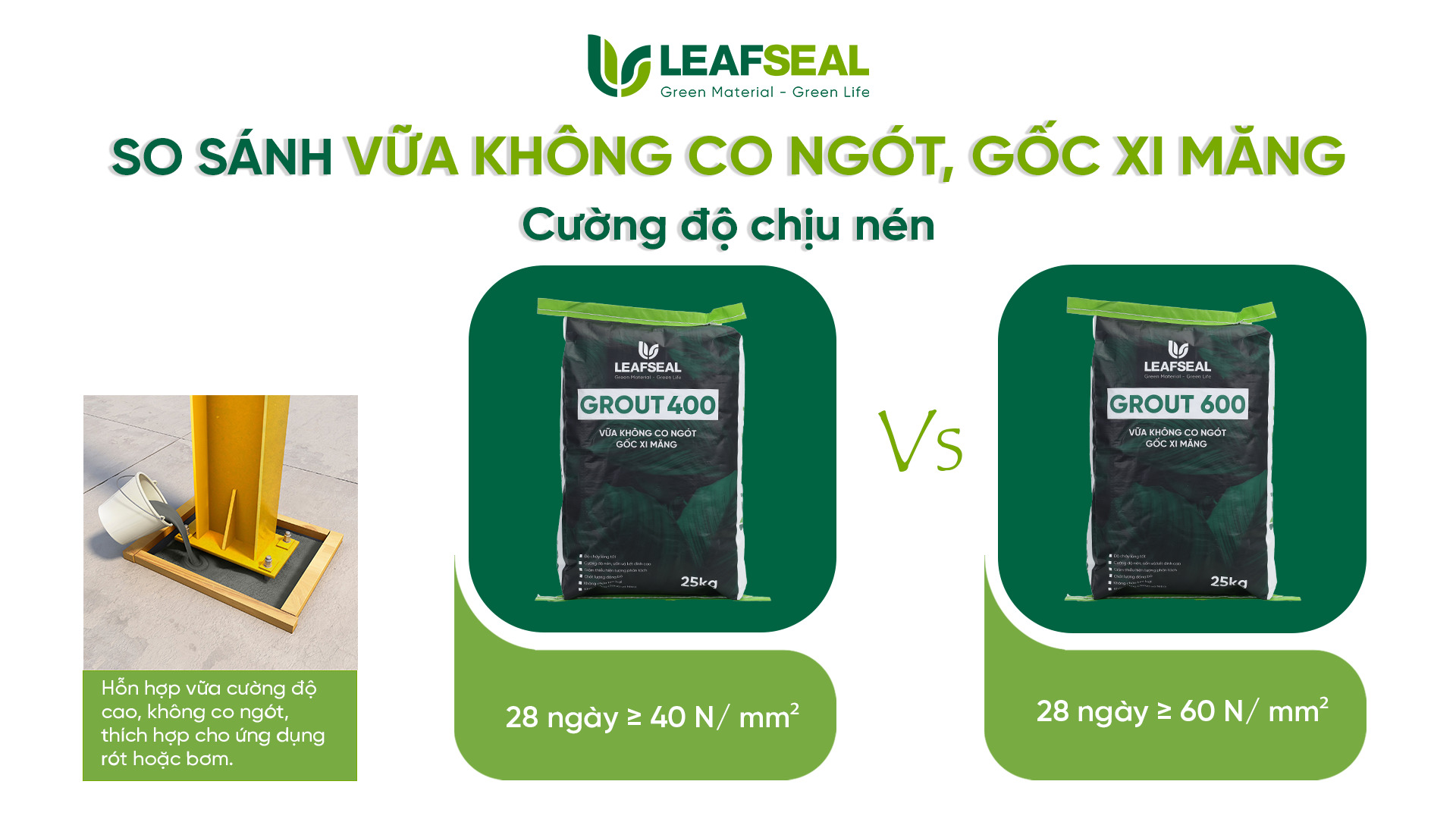 So sánh hai sản phẩm vữa rót xi măng, bù co ngót